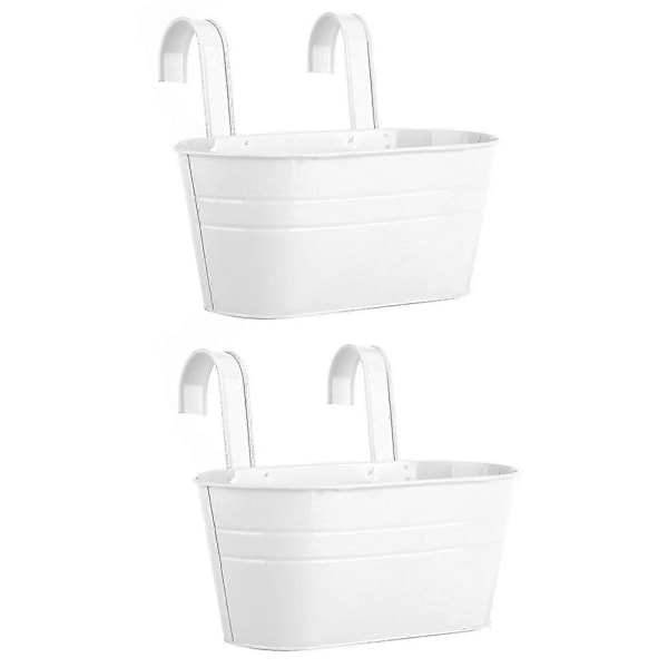 Balkon Plant Holder Blomsterpotte 2 stk. Kroge Aftagelig Hængende Plantekasse Dekoration Til Have Rækværk Hegn