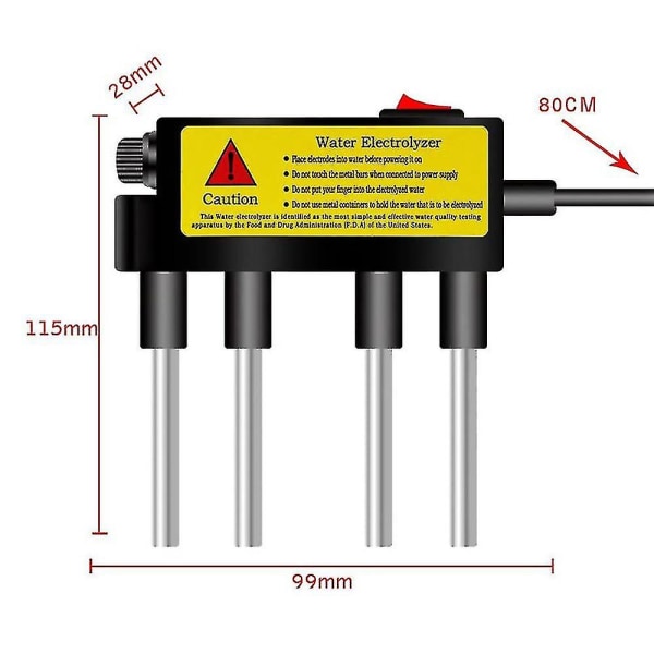 1 st vattenelektrolysator Vattenkvalitetstestare Vattenkvalitetsdetektor, Vattenelektrolys Bärbar Vattenföroreningar Testmätare