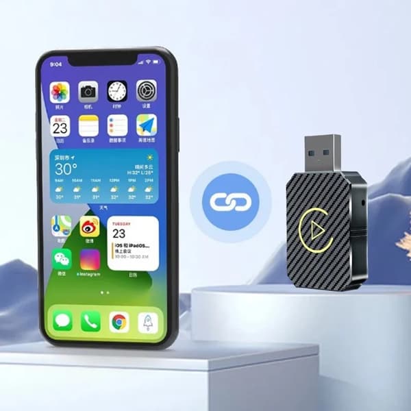 Trådløs CarPlay-adapter 2025, for CarPlay og Android Auto, Plug-and-Play