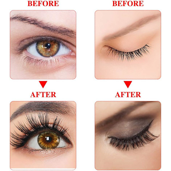 10 paria tekotakuumainen minkkiripset - 3D faux mink G600 musta