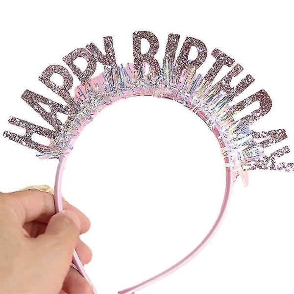 Grattis på födelsedagen pannband födelsedag hatt glitter grattis på födelsedagen pannband hårnål tårta dekoration bakning tillbehör 1 stycke röd