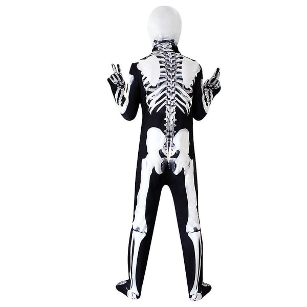 Halloween Barn Pojkar Flickor 3d Skelettdräkt Rolig Fancy Dress Cosplay Fest Jumpsuit Body Outfits Kläder För Ålder 3-15år H 5-6 Years