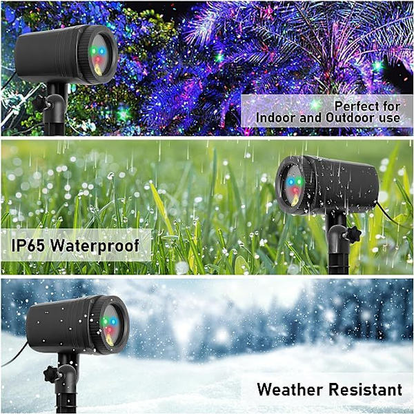 Firefly Garden Lights Star Projector Laser Christmas Lights-Laser Light Projector, Firefly Lights Show med fjernkontroll, vanntett