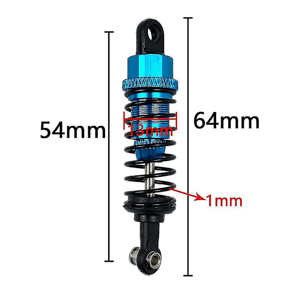 4 kpl metallivaimenninta A959 A959-b A949 A969 A979 K929 1/18 Rc-auton päivitysosiin, musta