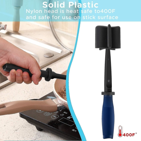 Fendic kjøttkutter, multifunksjonell varmebestandig nylon hamburgerkutter, non-stick blander og moser nylon kjøttkutter redskap, bland kutter