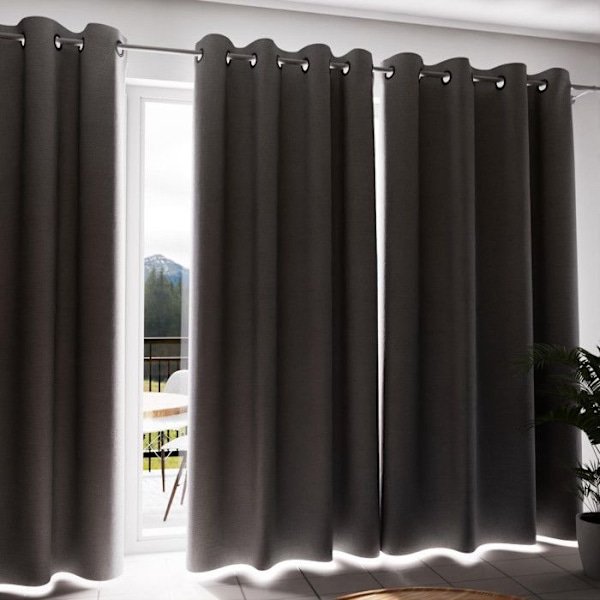 Purjerenkaat verho Eristävä ja 100% pimennys 135x250 cm ECLIPSE harmaa, Soleil d'ocre Grå