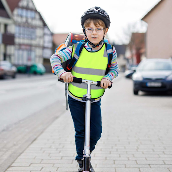 Reflekterande väst för barn, säkerhetsväst för barn, synlighetsväst för cykling, skidåkning, reflexkläder för grundskolan