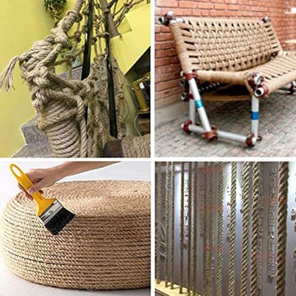 Hamparep, 1 cm tjock stark naturrep, jute rep för hantverk