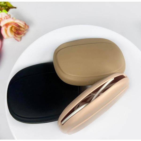 Silikone Hovedtelefon Organizer - Datakabel Opbevaringsboks - Mini Nøgleboks - Bærbar Trådløs Headset  (Sort - Brun - Nude-3PCS)