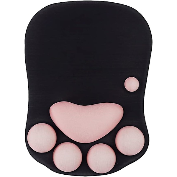 Cat Paw Mouse Pad with Wrist Support, Gel Mouse Pad with Non-Slip Silicone Base, Computer Mouse Pad Gaming Mouse Mat for Relief Wrist Pain(Black)