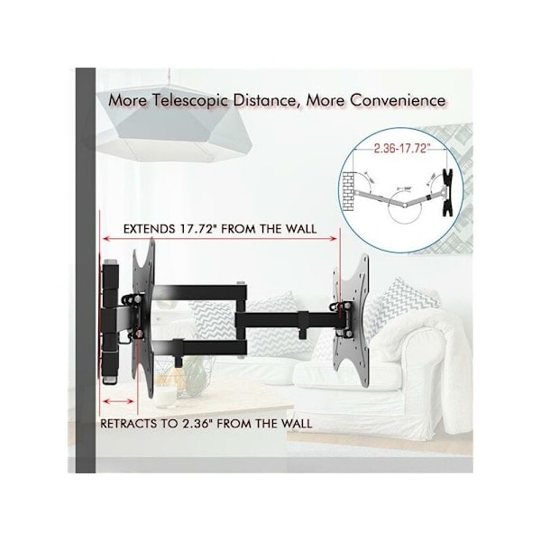 26-55\" justerbart veggfeste dreibart TV-stativ TMX200 med vater