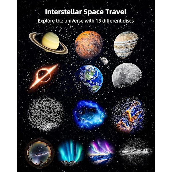13-i-1 Planetarium Galaxy Projektor, 8K Stjärnprojektor med Timer, Nebula