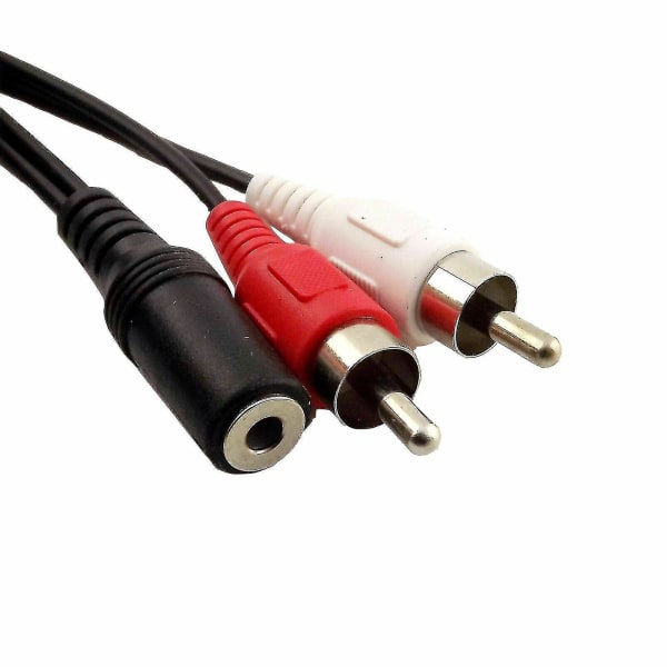 1ft 3,5 mm ljud till 2 RCA-kabel 1/8\" stereo hona till 2 RCA hane Y-splitter Aux