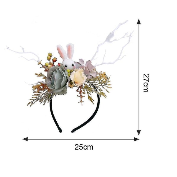 Påskhare Blomsterhuvudband Dekoration Söta Kaninhuvudband Fe Älva Krans