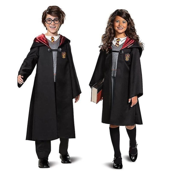 Hermione Granger kostym, Harry Potter Wizarding World Outfit för barn a boy*girl XL