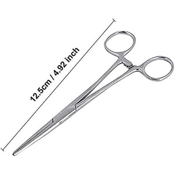 Hemostat Forceps, Rustfritt Stål Hund Katt Kjæledyr Saks Øre Hårklemme Fiske Saks Verktøy (12,5 cm Rett)