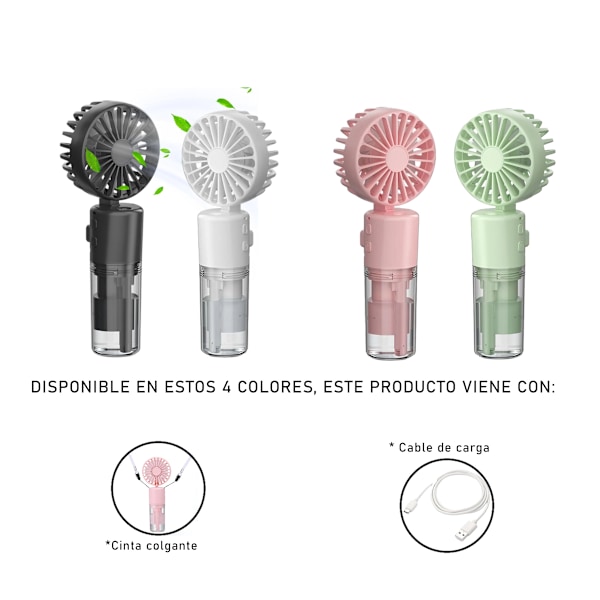 Mini Handhållen Fläkt, Portabel Halsfläkt, USB-Laddning Resefläkt, Mini Vattenmistfläkt, Mini Sprayfläkt, Fickfläkt för Sommaren