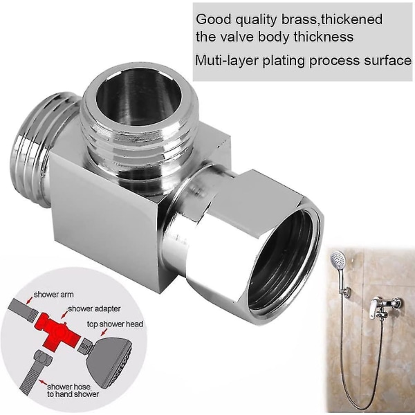Väg Dusch Diverter Ventil G1/2in Vatten Separator Dusch Adapter Tillbehör Duschhuvud För Badrum