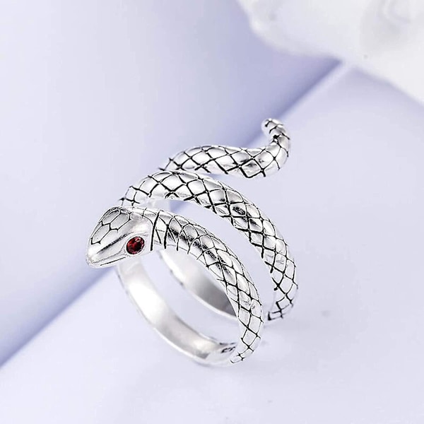 925 silverring justerbar retro mode punkstil personlig ormring
