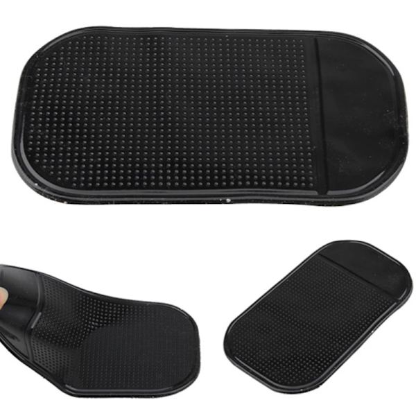 Ny kraftig bilsilikon gel magisk klebrig pute Anti-Slip Non Slip Matte for telefon  Ingen frontrutefeste (Svart)
