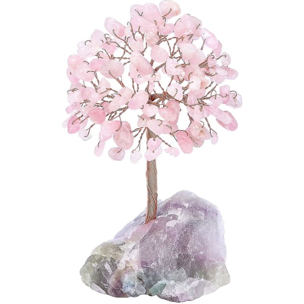 Feng Shui Money Tree Gemstone Tree Decoration With Fluorite Base Wire Wrap Tumbled Stones Life Tree Luck Tree Decoration Living Room Table Office (ros