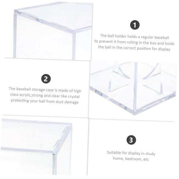 Boks Transparent Display Box Softball Supply Trophy Case Display Cases Cube Football Accessories  Protector Desktop Decor Baseball
