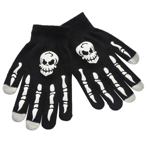Tillbehör självlysande handskar för vintern Handvärmare Halkfri Skräck Hand Ben Skalle Grimas vante Unisex Håll varm handskar