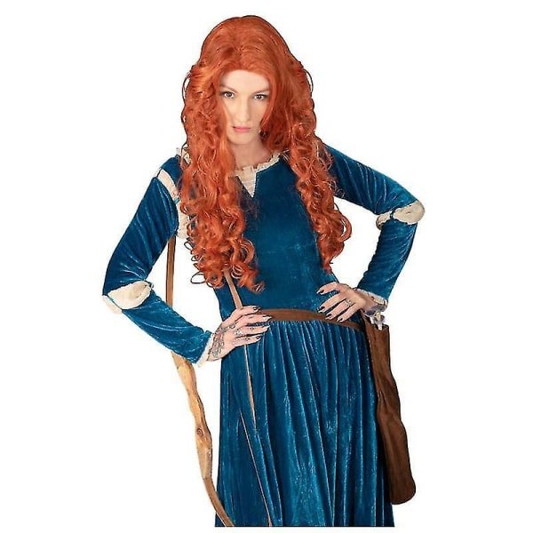 Modig Merida Princess Cosplay Kostymklänning Långa outfits Halloween Carnival Outfit Renaissance Medieval Klänning Med Quiver L
