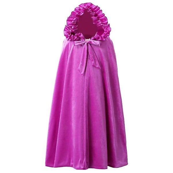 Princess Soft Velvet Hooded Long Cape Cloak Kostym L purple