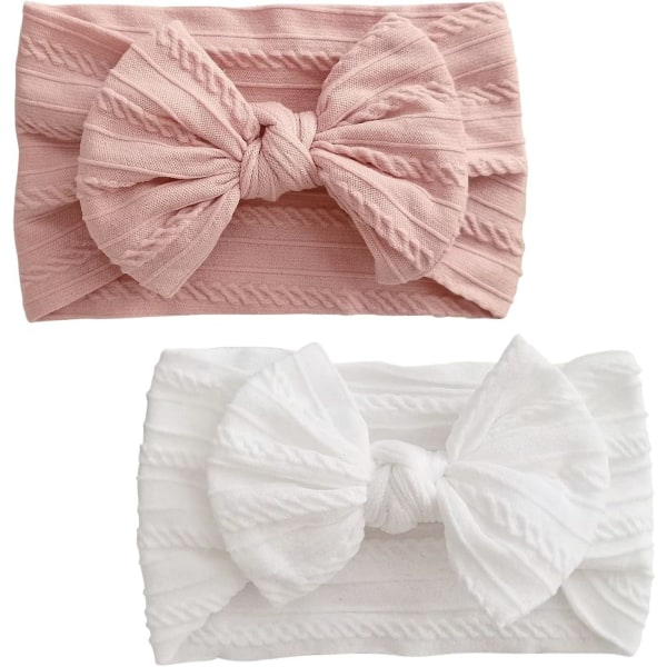 2 Pieces Of Jacquard Headbands Elastic Nylon Girls Hair Accessories Bow Headbands European And American Baby Headbands