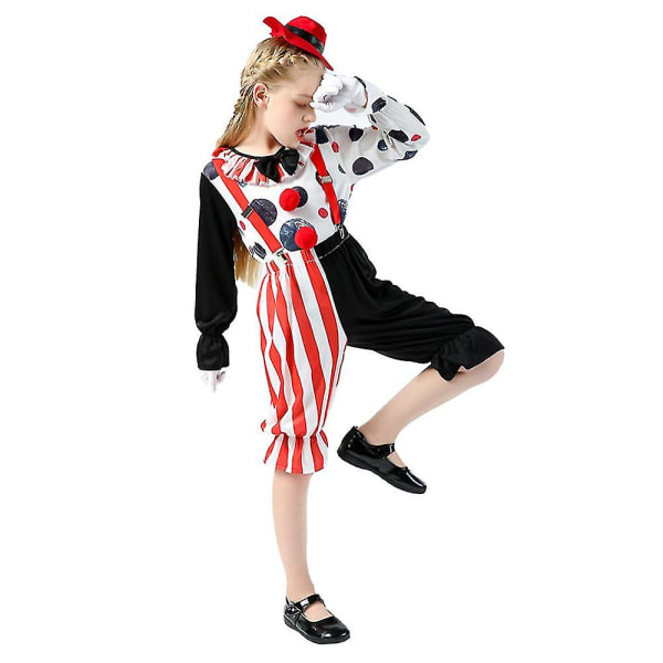 3-12 år Barn Pojke Flickor Rolig prickig clowndräkt Halloween Cosplay-kostymer 10-12 Years