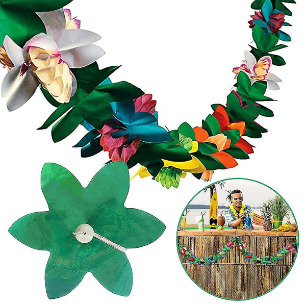 Halloween jul blomma banderoll tropisk blomma papper krans luau festdekorationer för Hawaiian Beach