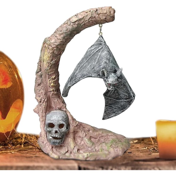 Light Up Pumpkin Decor - Resin Craft Lights, kreativ hängande hartsfladdermusdekor, Resin Bordsskiva Ornament (färg: Pumpkin Head) Bat