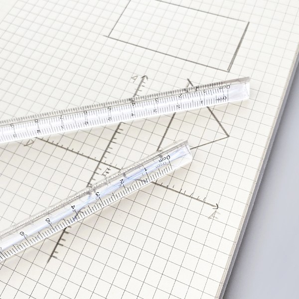 Transparent trekant prisme lineal skala lineal 0-15cm lige lineal til ideel til lærer studerende arkitekt klar lineal（5stk）