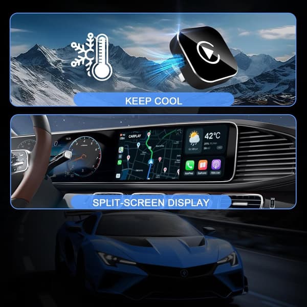 CarPlay-sovitin - Langaton CarPlay-sovitin - 2-in-1 CarPlay-dongle