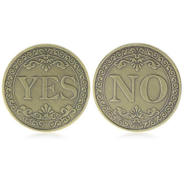 Beslutningsmynt, Ja Nei Mynt, Lykke Mynt, Valg Mynt, Flipping Challenge Mynt, Souvenir Metall Mynt for Samlere (Bronse)