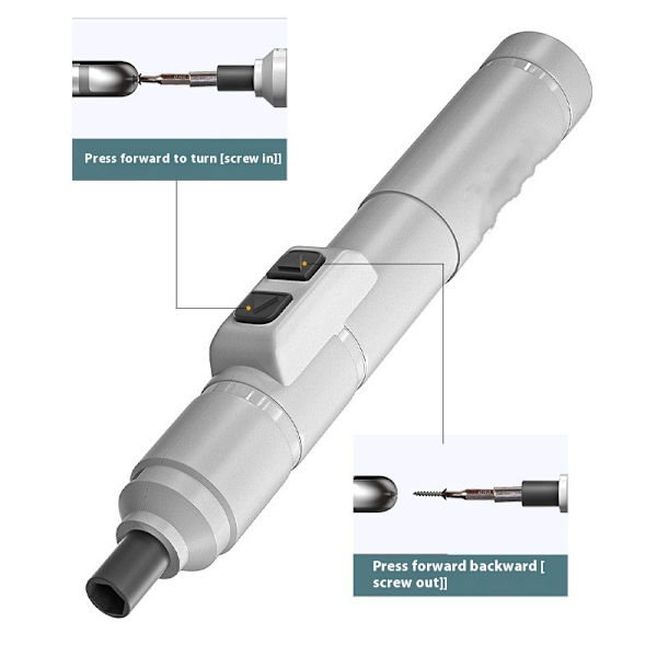 Hvit 12-delt sett med skrutrekkerbits og USB-kabel, ideelt for mindre oppgaver og gjør-det-selv-prosjekter (17,5 * 2,3 cm)