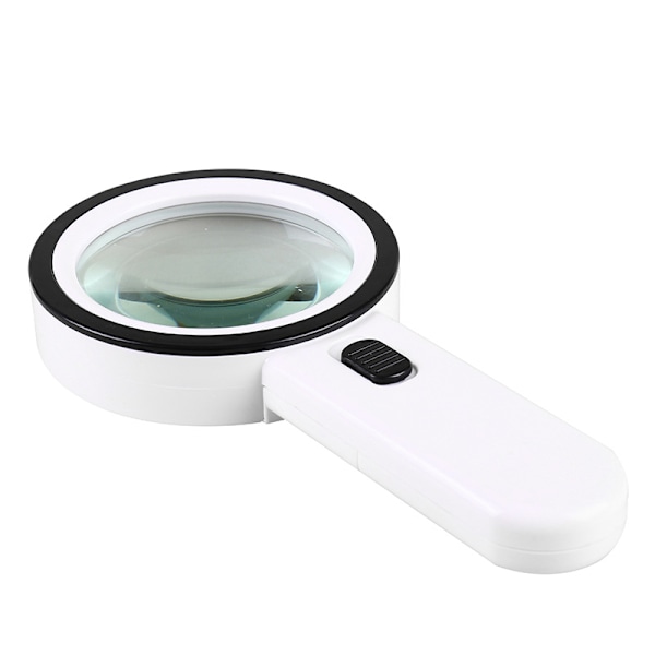 Förstoringsglas med 12 LED-lampor, 30x dubbelglaslins handhållen upplyst förstoringsglas läsglas med för seniorer