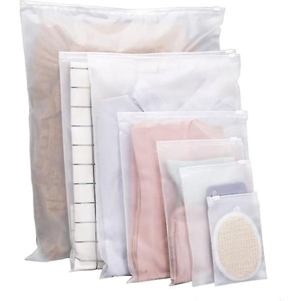 Zipper Bags for Clothing 35 Pcs Frosted Resealable Bag Plastic Zip-Lock Seal Garment Bags for School Trip Reusable Travel Waterpro-YNP