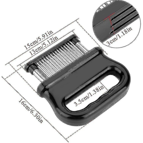 Kjøttmører med 48 rustfrie stålnåler, kjøttmører kjøkkenredskap for å møre