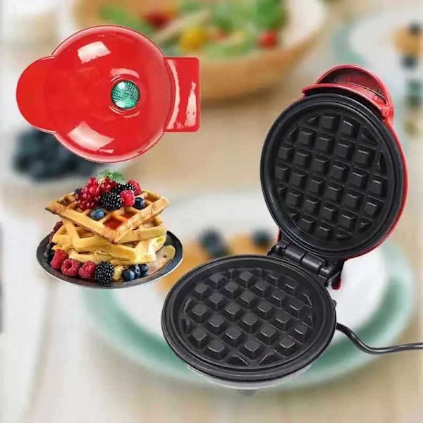 Mini vaffeljern - Mini vaffeljern for individuelle vafler, hash browns, keto chaffles med enkle å rengjøre, non-stick overflater