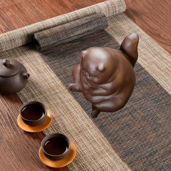 Vred kat te kæledyr te kæledyr kat te kæledyr te kæledyr vred ulykkelig kat flagermus figur dekoration til te bord skrivebord tearoom dekoration