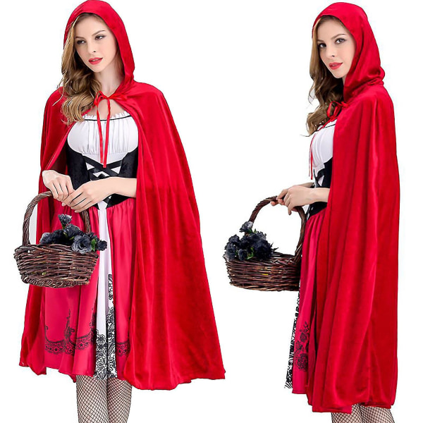 Liten röd riddräkt för kvinnor, Cosplay Fancy Dress Up, Halloween Jul Födelsedagsfest Kostym H S