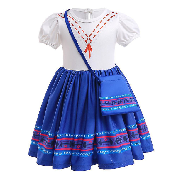 Flickor Encanto Princess Mirabel Isabela Luisa Cosplay Dräkt Barn Halloween Party Fancy Dress Up Outfit Set H 5-6 Years B