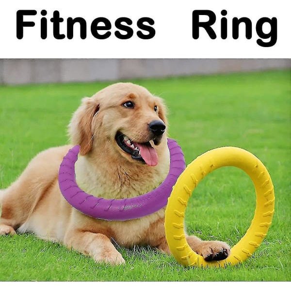 Hunde Fitness Ring, Hunde Bid Ring, Hunde Agility Træningsudstyr, Interaktiv Træk-Krig Træningsring Til Små Og Store Hunde29cm(gul,stor)