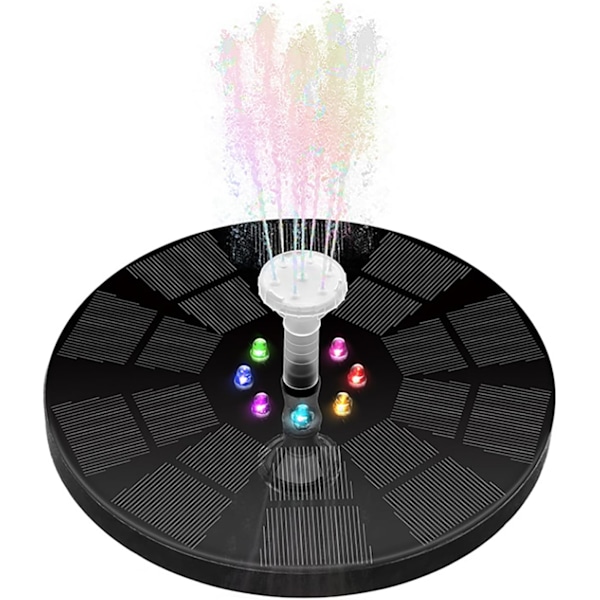 Solcelledrevet fontene 3,5W fuglebad fontener lys, solcelledrevet fontenepumpe innebygd 3000 batteri solcelledrevet vannfontene for hage