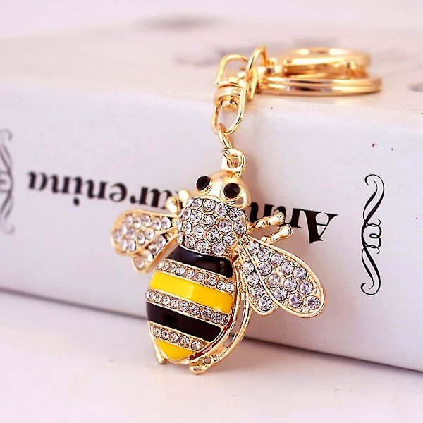 Rhinestone Bee Nyckelring Humla Nyckelring Djur Nyckelring Dekoration Honungsbi Hängande