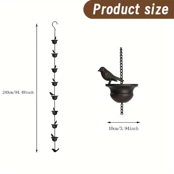 2,4 metrin linnut kupissa mobiili sadeketju ränneille kiinnitetyllä ripustinketjulla ränneille