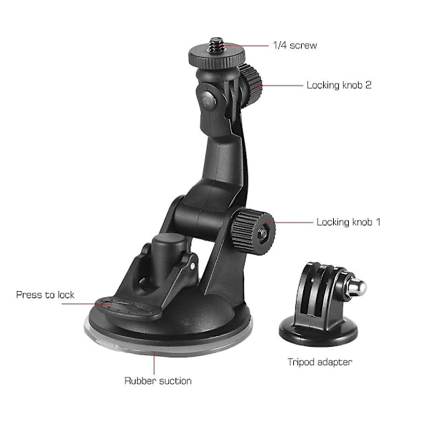 Toiminta kameran lisävarusteet Auto Imu kuppi Kiinnike + Jalusta Adapteri Gopro Hero 7/6/5/4 Sjcam /yi