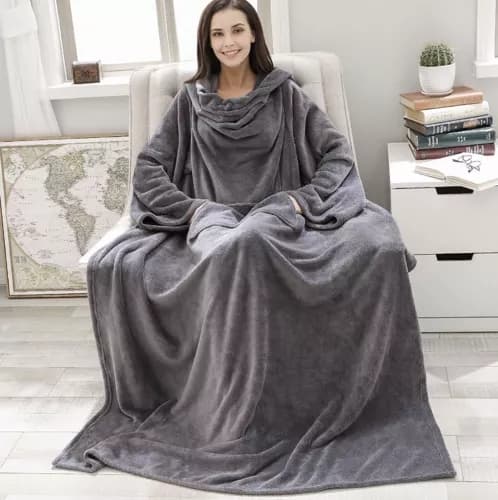 Snug Rug - Oversized Hettegenser med Hette - Fleece gr\u00e5 gray